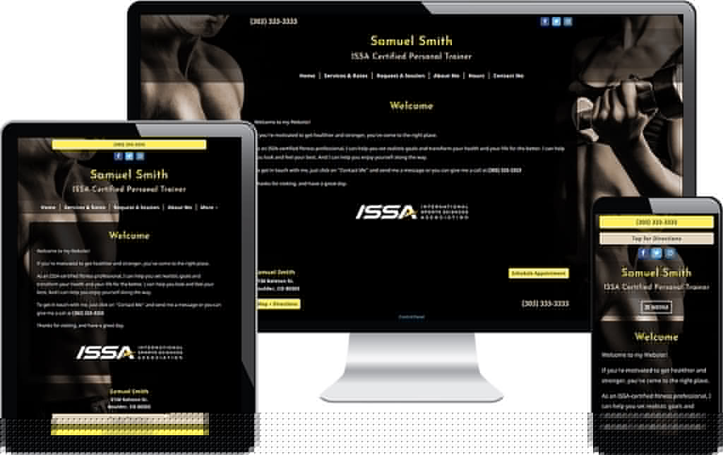 Devices showing the ISSA website