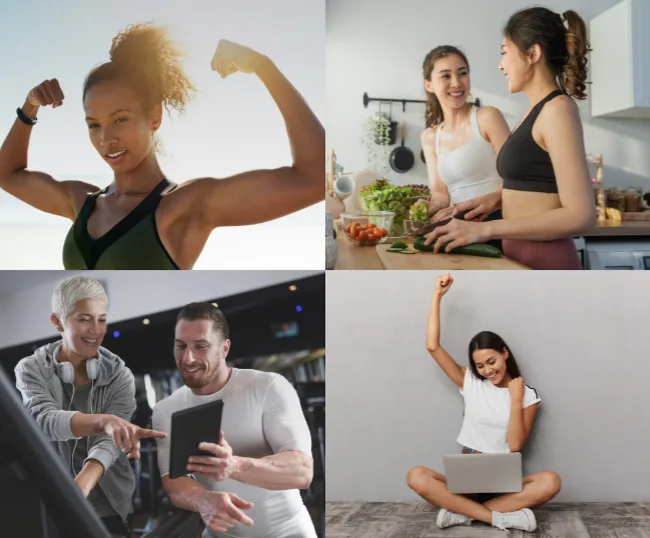 Collage of Career Pathways with Health Coach